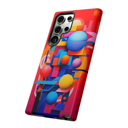 The "Geometric Red Background" Cell Phone Case- Upgrade Your Phone's Aesthetics -Tough Cases