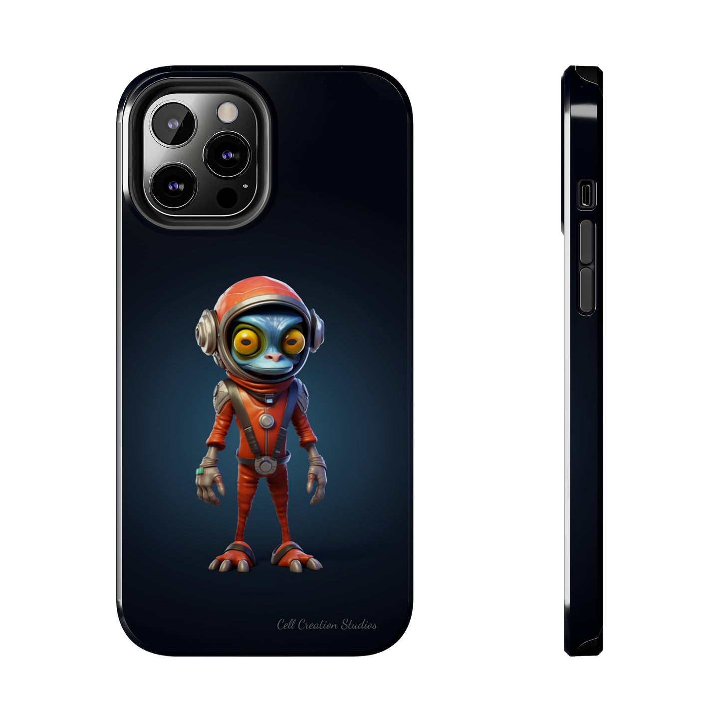 The "AstroGuard" Animated Blue Alien Astronaut Phone Case -Tough Phone Cases