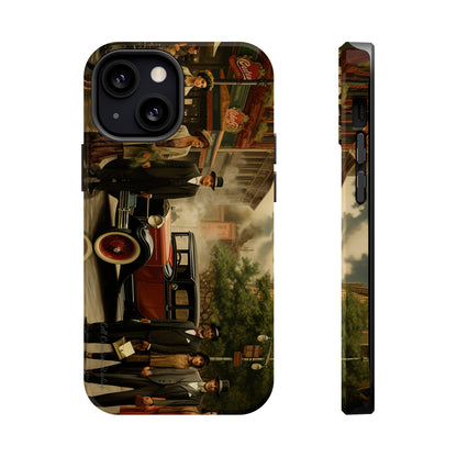 Introducing the "1920s Americana Revival" Cell Phone Case – Step into Nostalgic Elegance with a Vintage Street Scene! -MagSafe Tough Cases