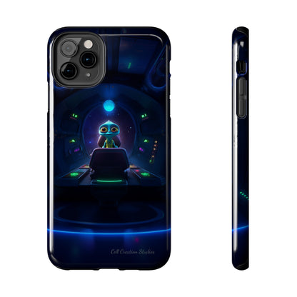 The "Galactic Buddy" Blue Alien Spaceship Phone Case -Tough Phone Cases