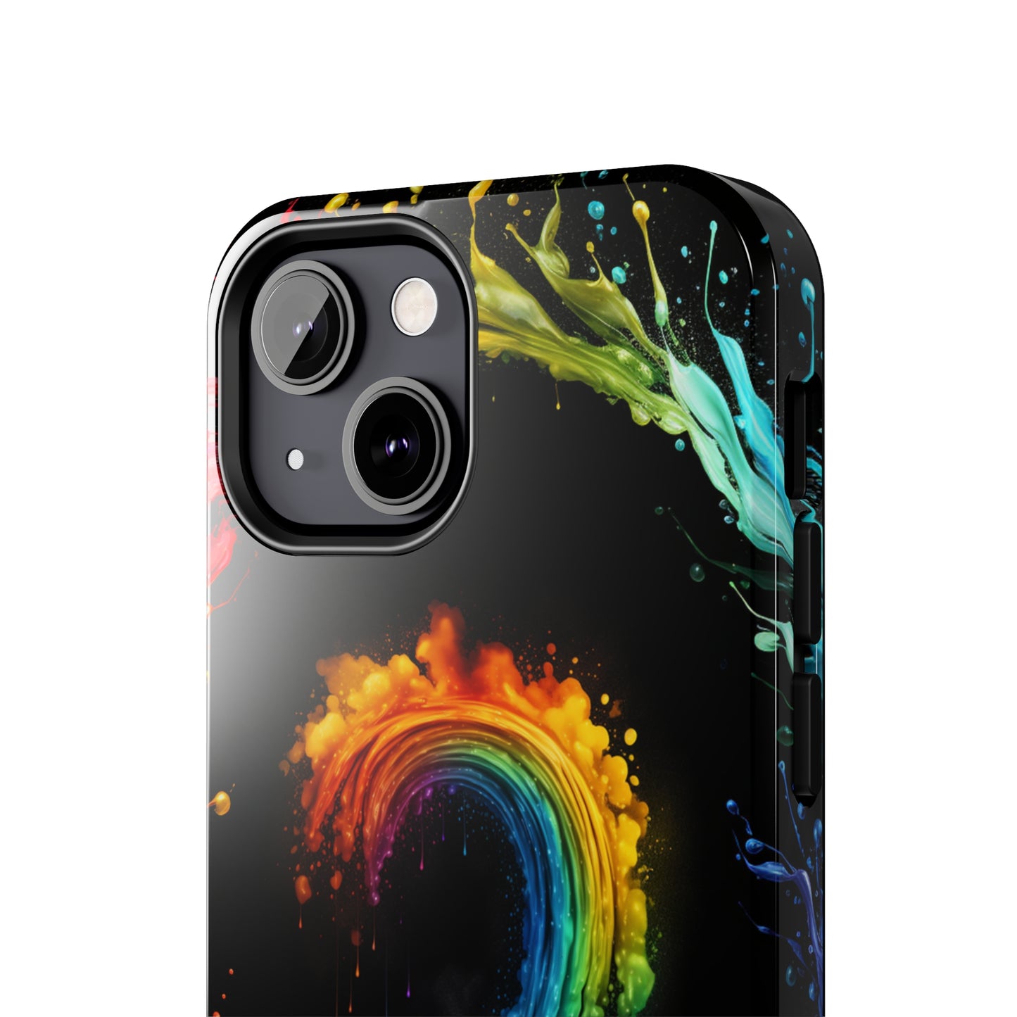 "Vibrant Swirls Painted on Black" Cell Phone Case -Tough Phone Cases