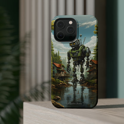 Introducing the "Robo-Rescue" Cell Phone Case – Witness a Heartwarming Scene of Robot Seeking Assistance -MagSafe Tough Cases