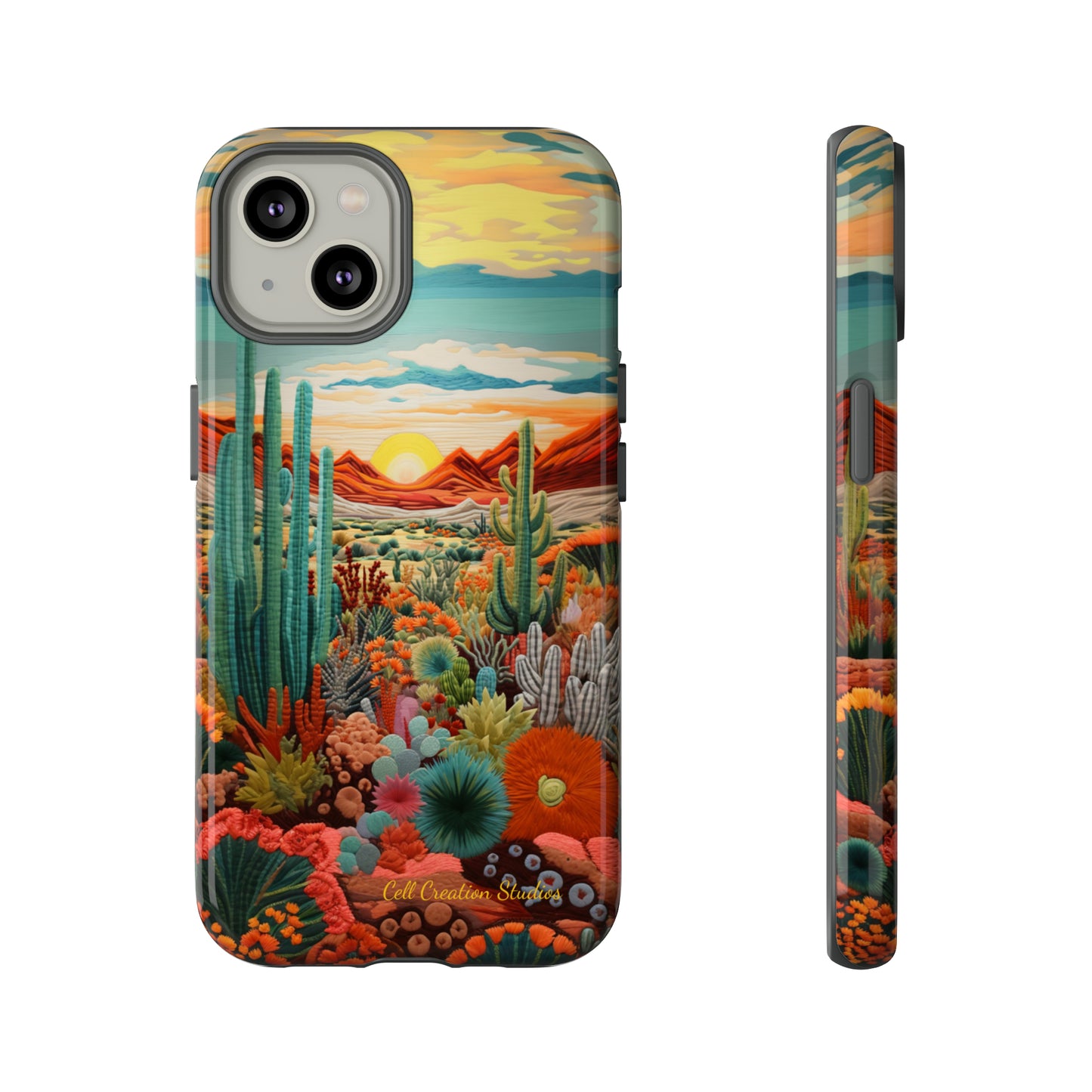 "Desert Bloom Embroidery" -Tough iPhone Cases