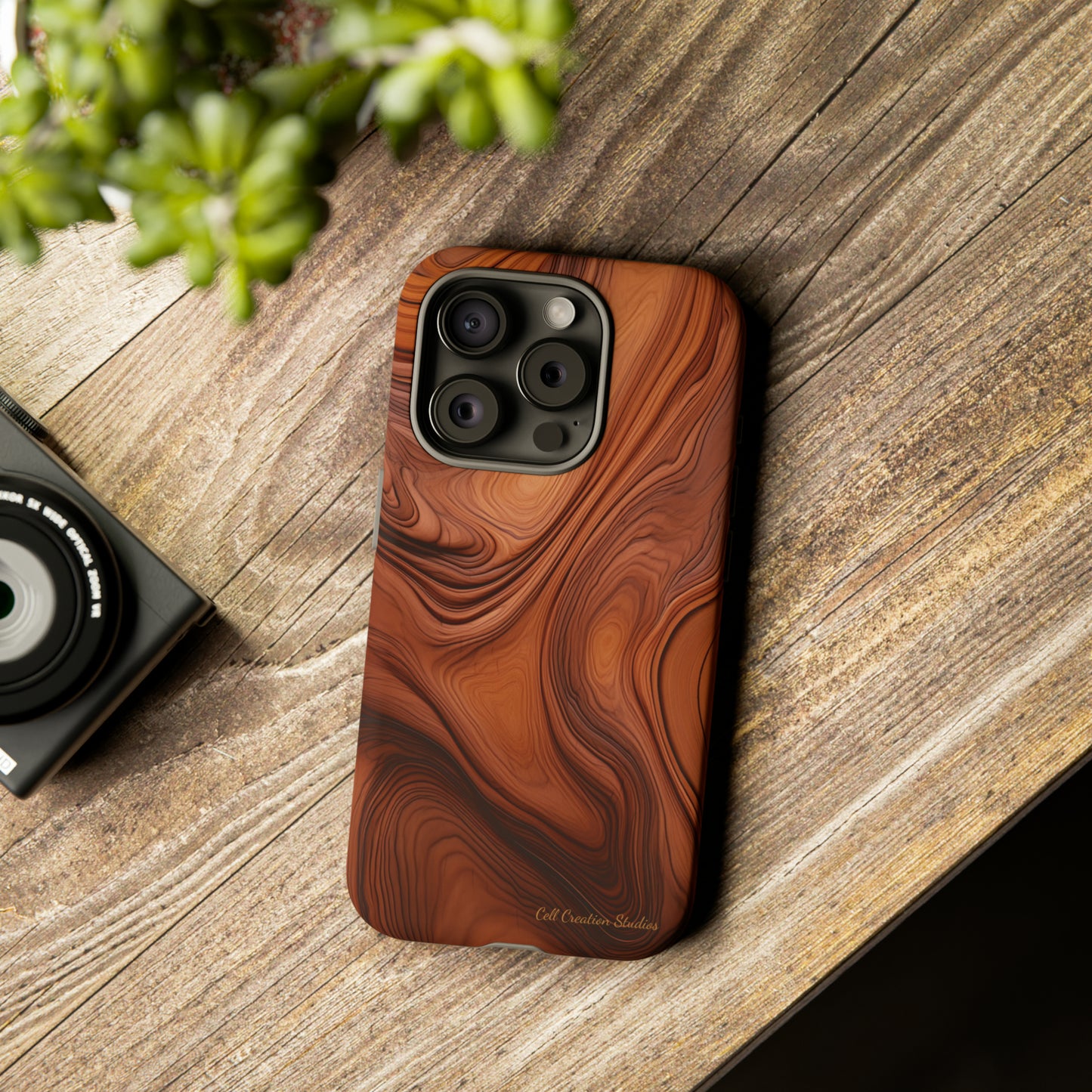 The "Natural Elegance" Wood Pattern Phone Case-Tough Cases