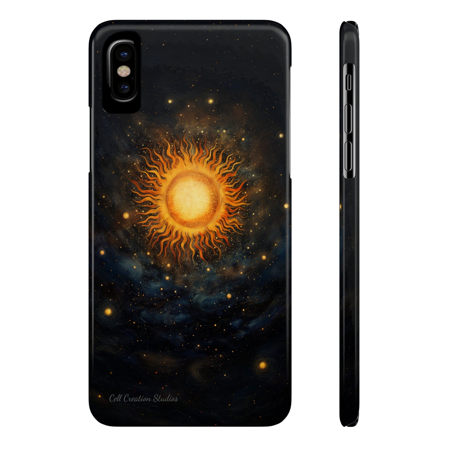 Introducing the "Celestial Sun and Stars" Cell Phone Case – Carry the Cosmos with You -Slim Phone Cases