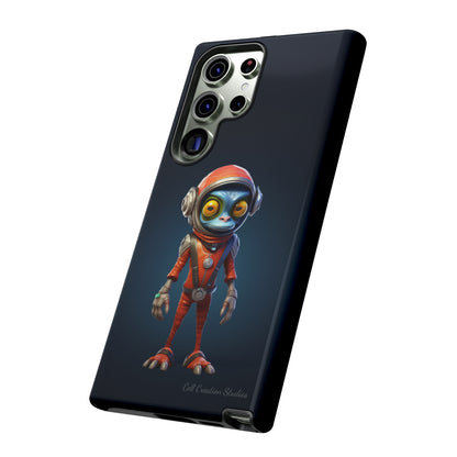 The "AstroGuard" Animated Blue Alien Astronaut Phone Case -Tough Cases