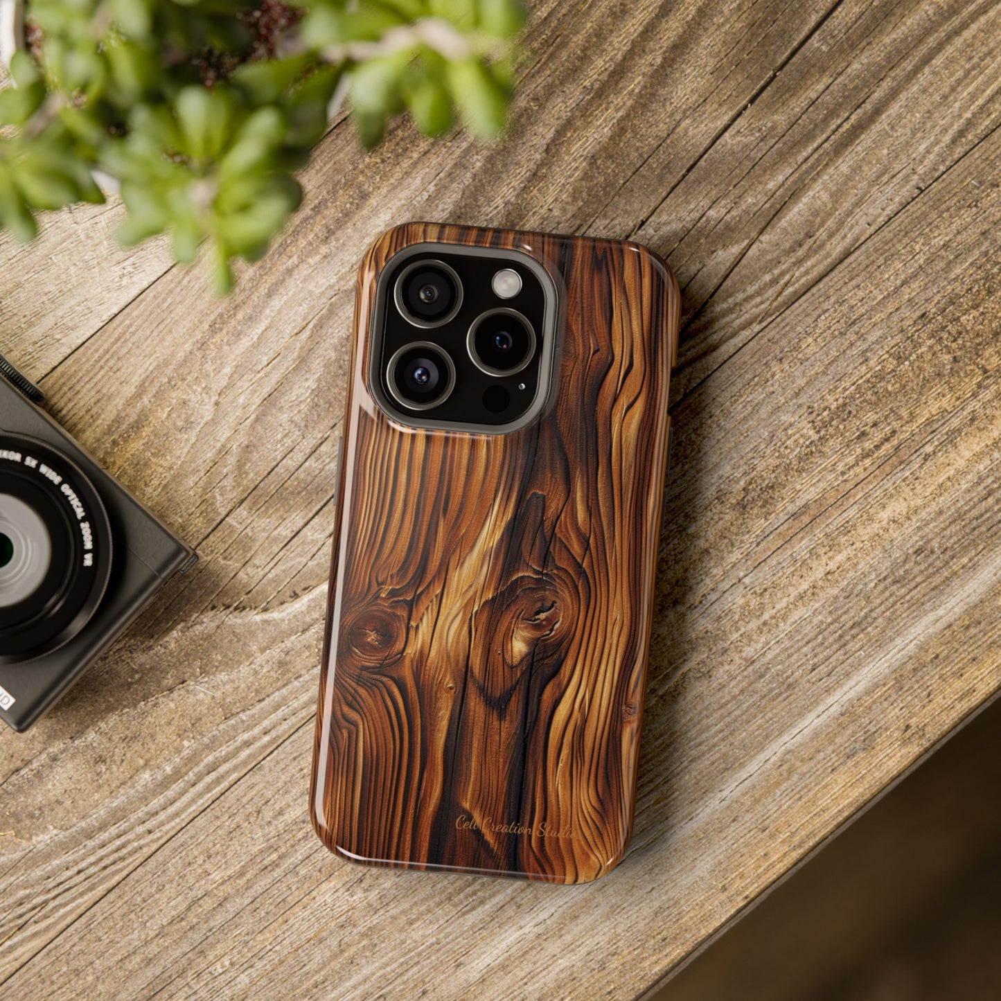 "Wood Grain Elegance" -MagSafe Tough iPhone Cases