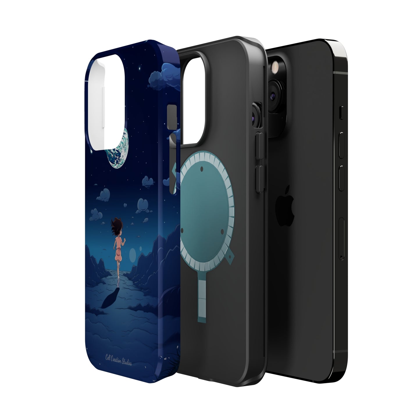 Introducing the "Moonlit Runner" Cell Phone Case – Embrace Adventure with a Captivating Lunar Design -MagSafe Tough Cases