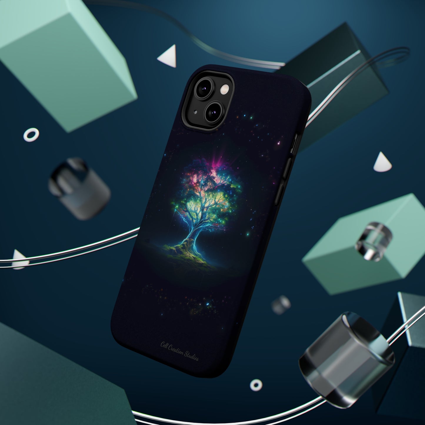 Introducing the "Holographic Tree of Life" Cell Phone Case – A Visionary Blend of Art and Technology -MagSafe Tough Cases