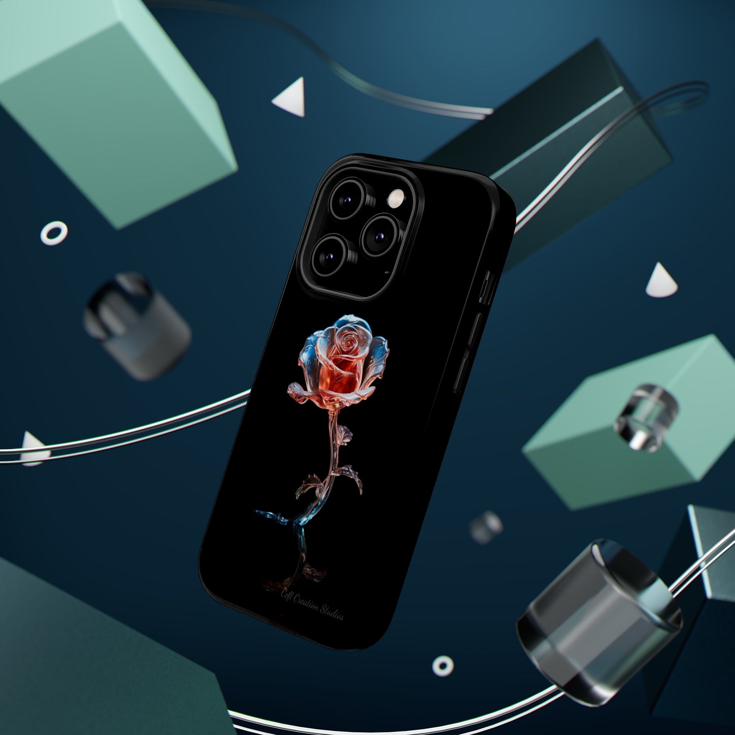 The "Glass Rose Elegance" Phone Case -MagSafe Tough Cases