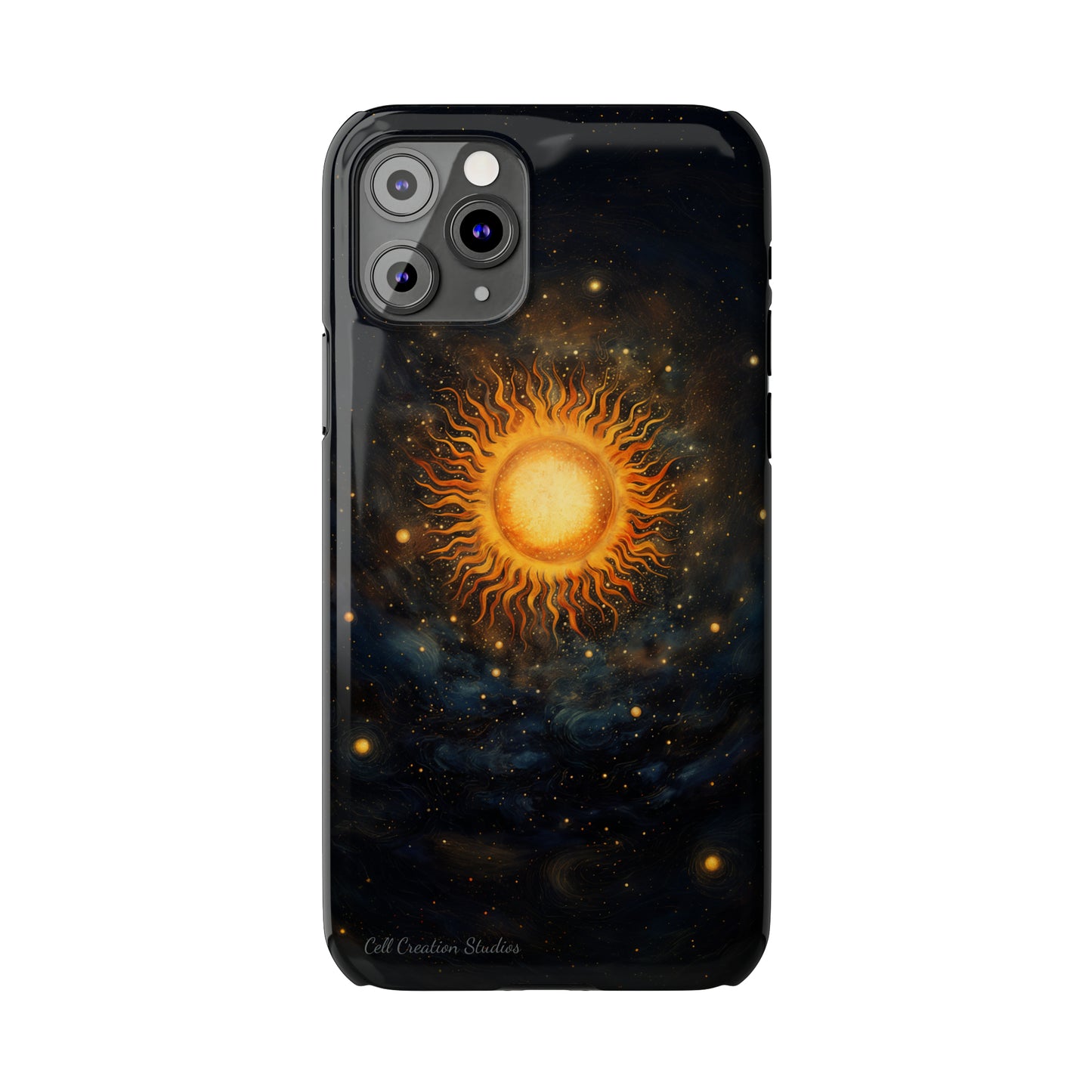 Introducing the "Celestial Sun and Stars" Cell Phone Case – Carry the Cosmos with You -Slim Phone Cases