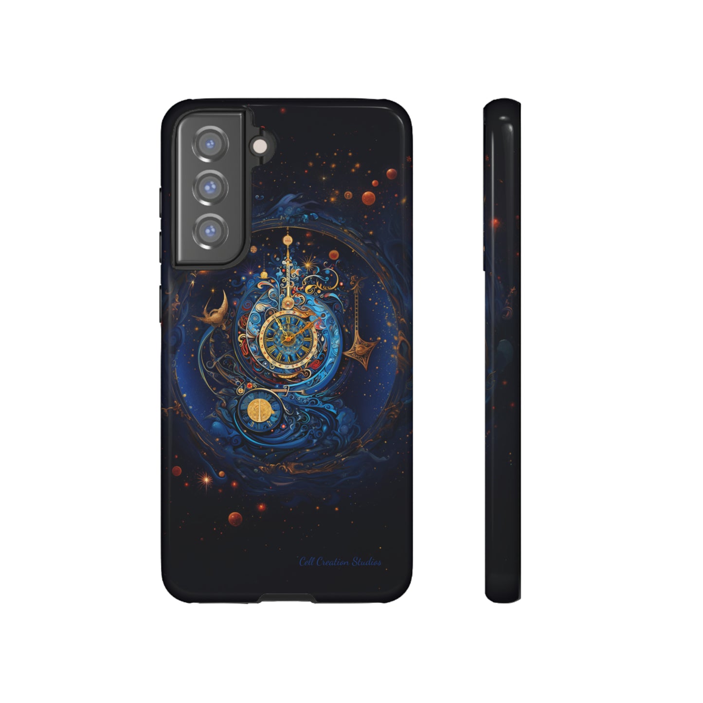 "Cosmic Clock Elegance" -Tough Samsung Phone Cases