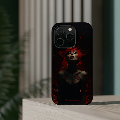 Introducing the "Inked Flame" Cell Phone Case – Embrace Fiery Elegance with a Tattooed Red-Headed Beauty -MagSafe Tough Cases