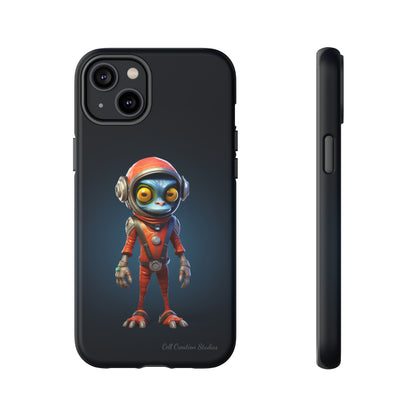 The "AstroGuard" Animated Blue Alien Astronaut Phone Case -Tough Cases