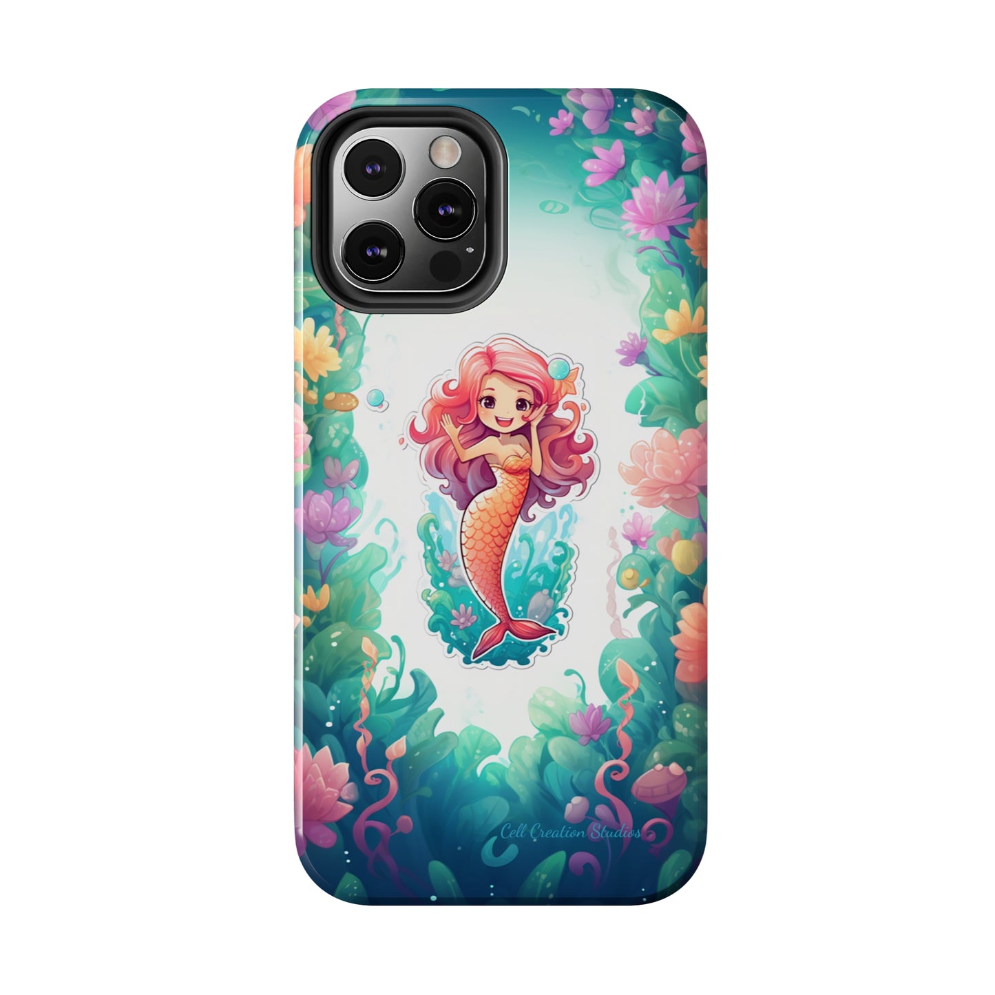 "Pink Seaflower Mermaid" -Tough iPhone Cases