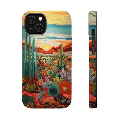 "Desert Bloom Embroidery" -MagSafe Tough iPhone Cases