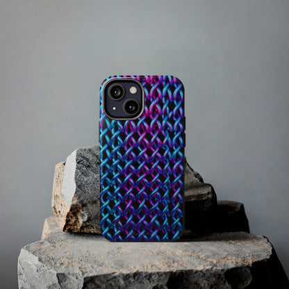 Introducing the "Neon Chainlink Glow" Cell Phone Case – Illuminate Your Style with Vibrant Chain Pattern Design -Tough Phone Cases