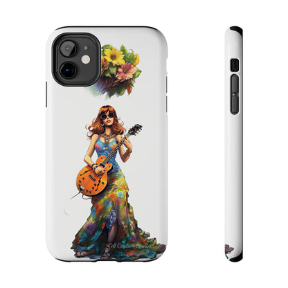 Introducing the "Hippie Chick Groove" Cell Phone Case – Retro Vibes and Musical Delight -Tough Phone Cases