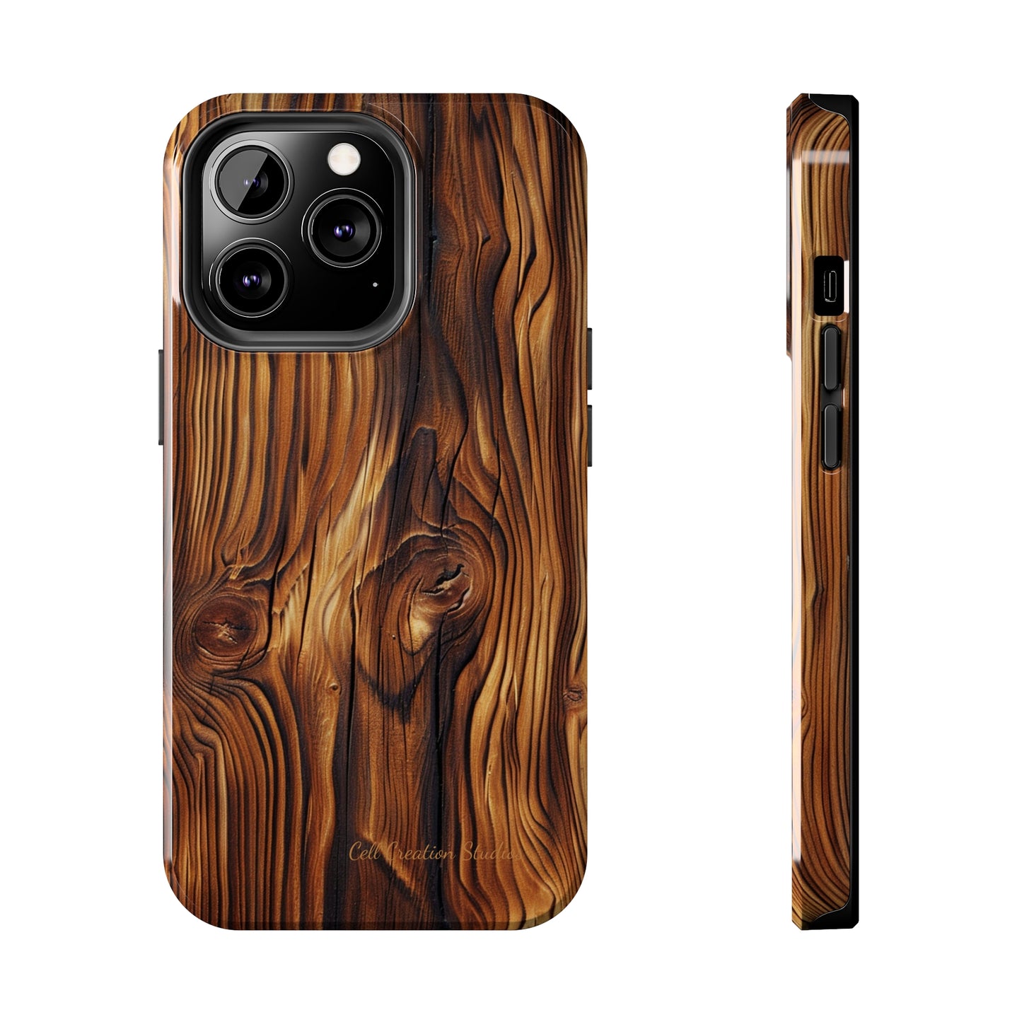 "Wood Grain Elegance" -Tough iPhone Cases