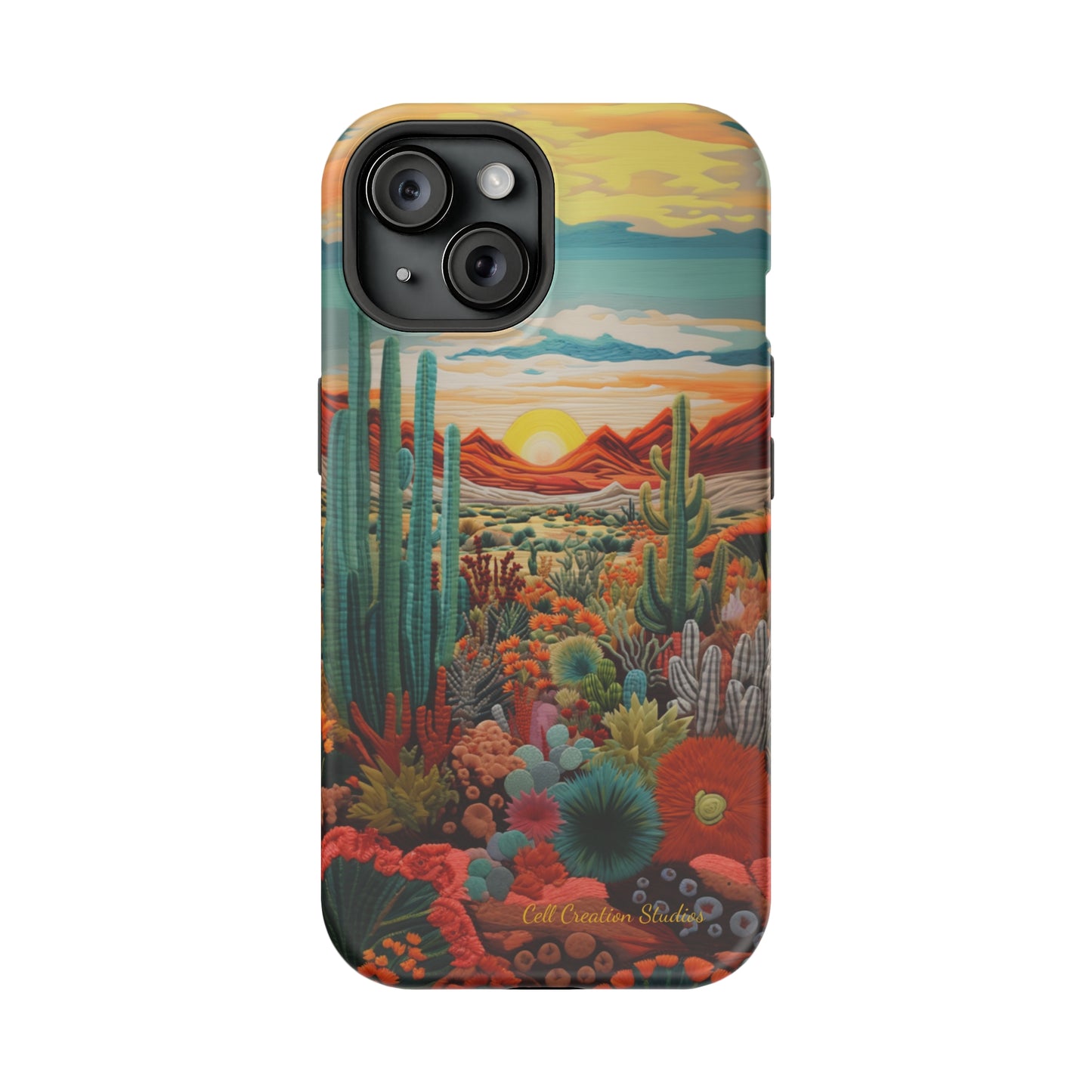 "Desert Bloom Embroidery" -MagSafe Tough iPhone Cases