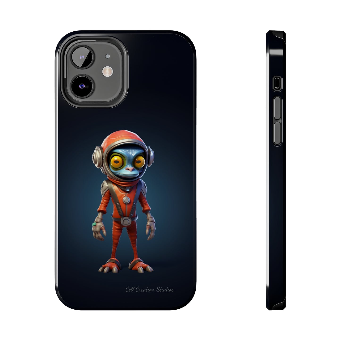 The "AstroGuard" Animated Blue Alien Astronaut Phone Case -Tough Phone Cases