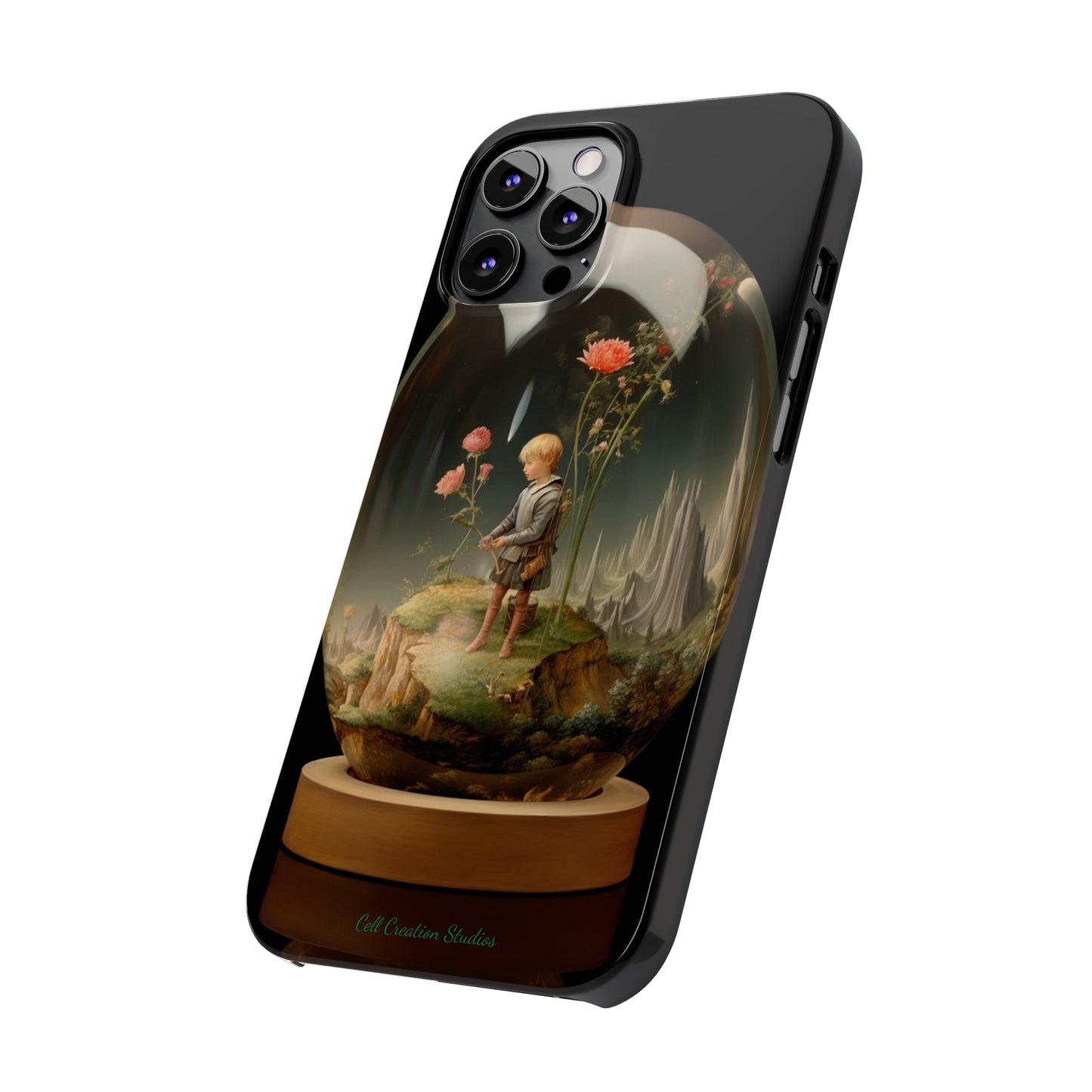 Introducing the "Miniature Gardener" Cell Phone Case – Embrace Your Imagination with a Captivating Glass-Encased Design -Slim Phone Cases