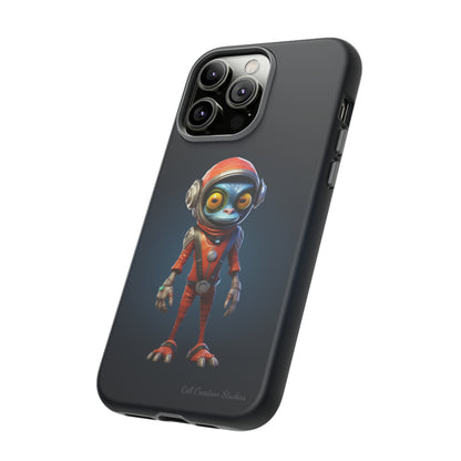 The "AstroGuard" Animated Blue Alien Astronaut Phone Case -Tough Cases