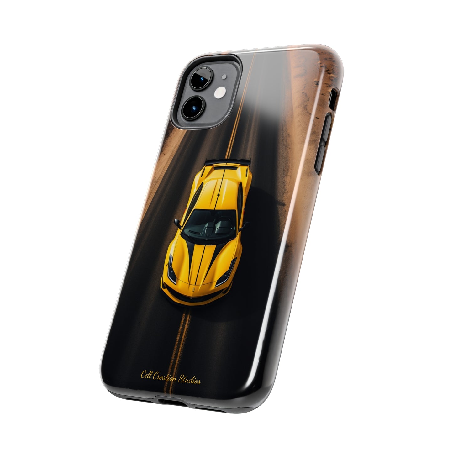 Introducing the "Desert Speedster" Cell Phone Case – Feel the Thrill of a Ferrari Racing through the Desert! -Tough Phone Cases