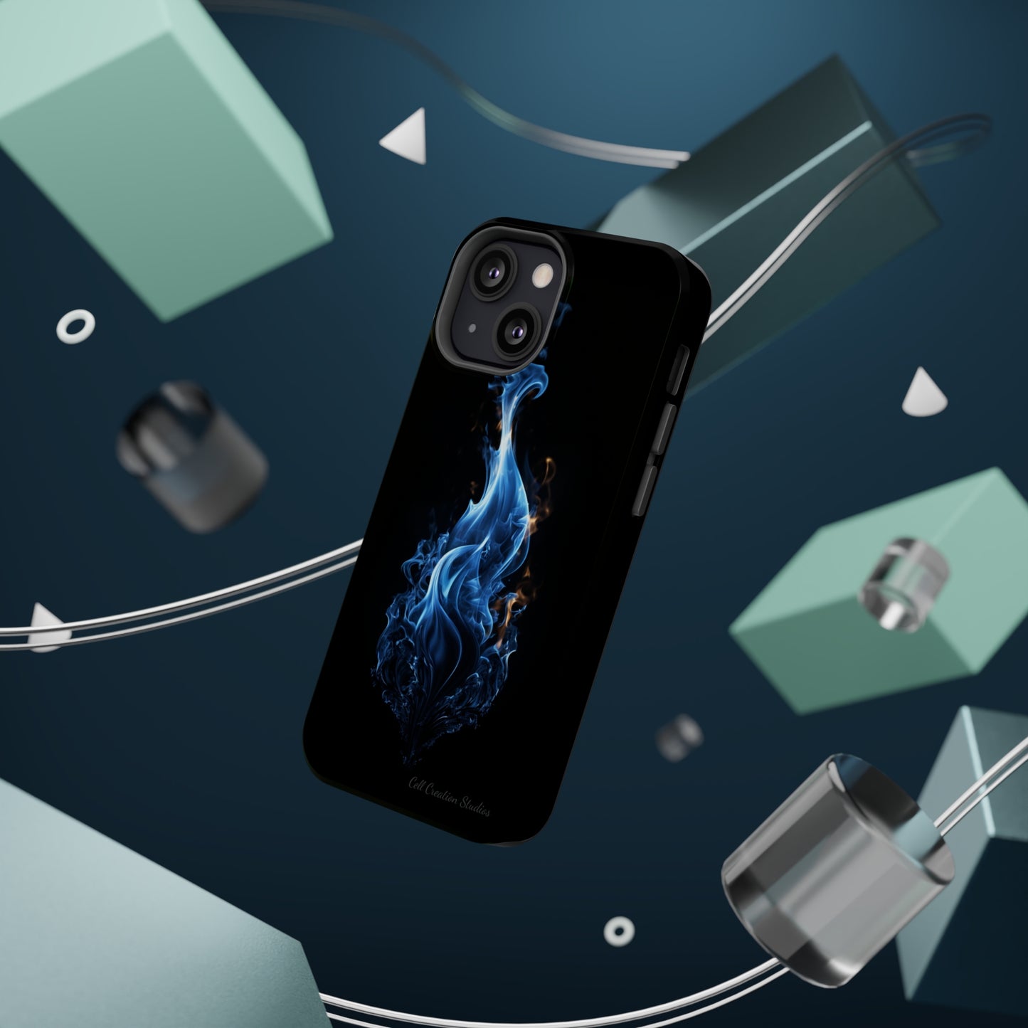 "Blue Flame" Phone Case: Ignite Your Style with Fiery Elegance -MagSafe Tough Cases