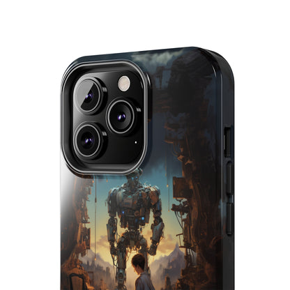 Introducing the "Mechanical Bond" Cell Phone Case – Witness a Captivating Moment of Giant Robot and Boy -Tough Phone Cases