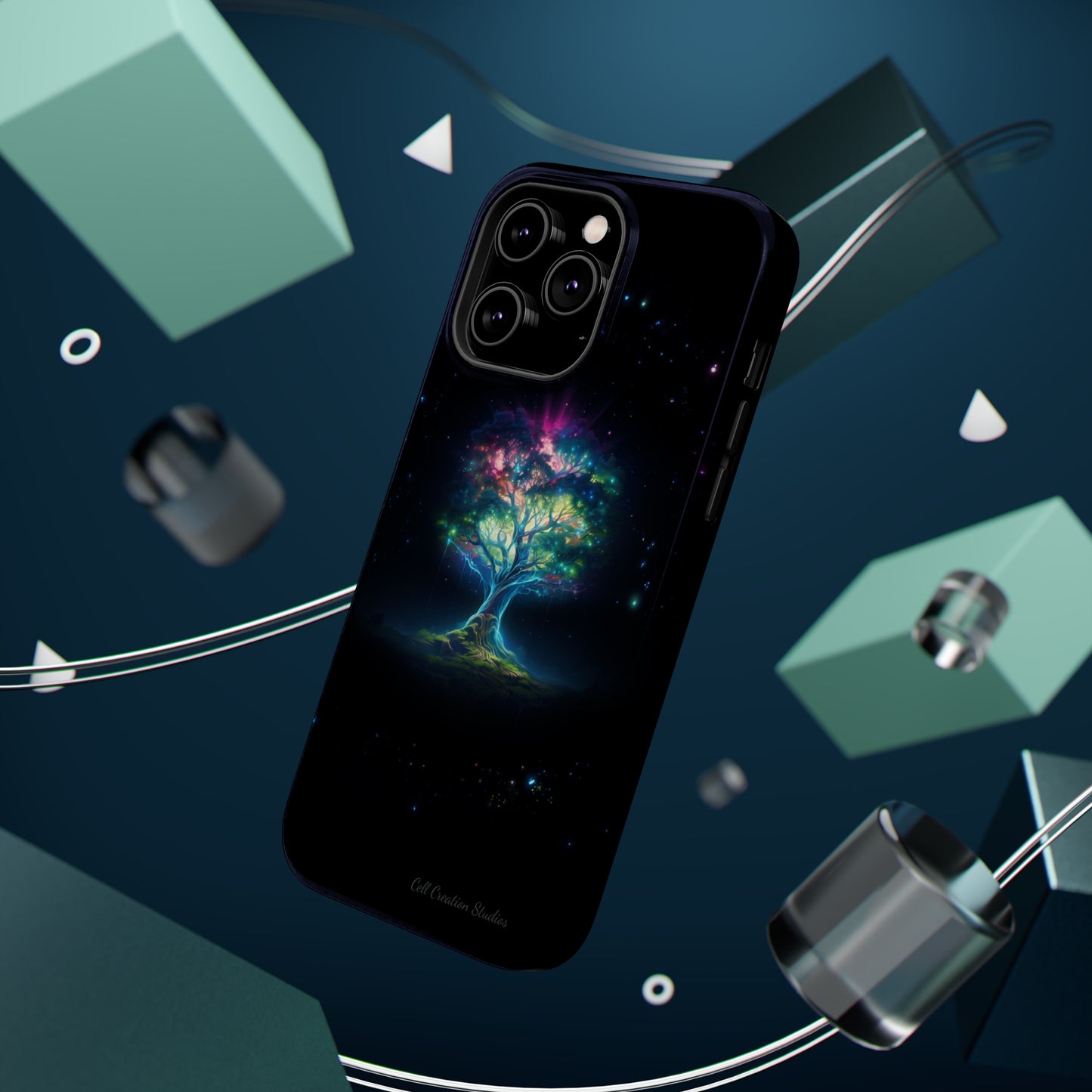 Introducing the "Holographic Tree of Life" Cell Phone Case – A Visionary Blend of Art and Technology -MagSafe Tough Cases