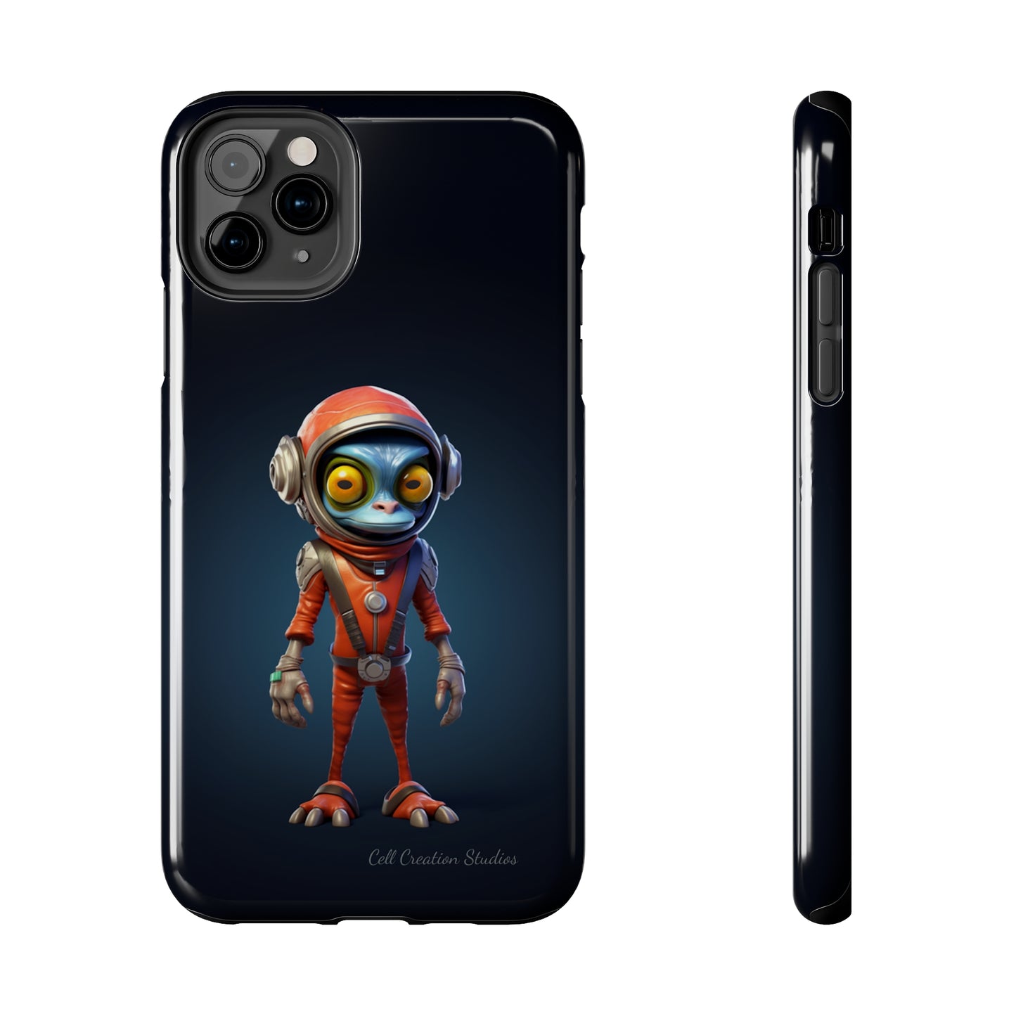 The "AstroGuard" Animated Blue Alien Astronaut Phone Case -Tough Phone Cases