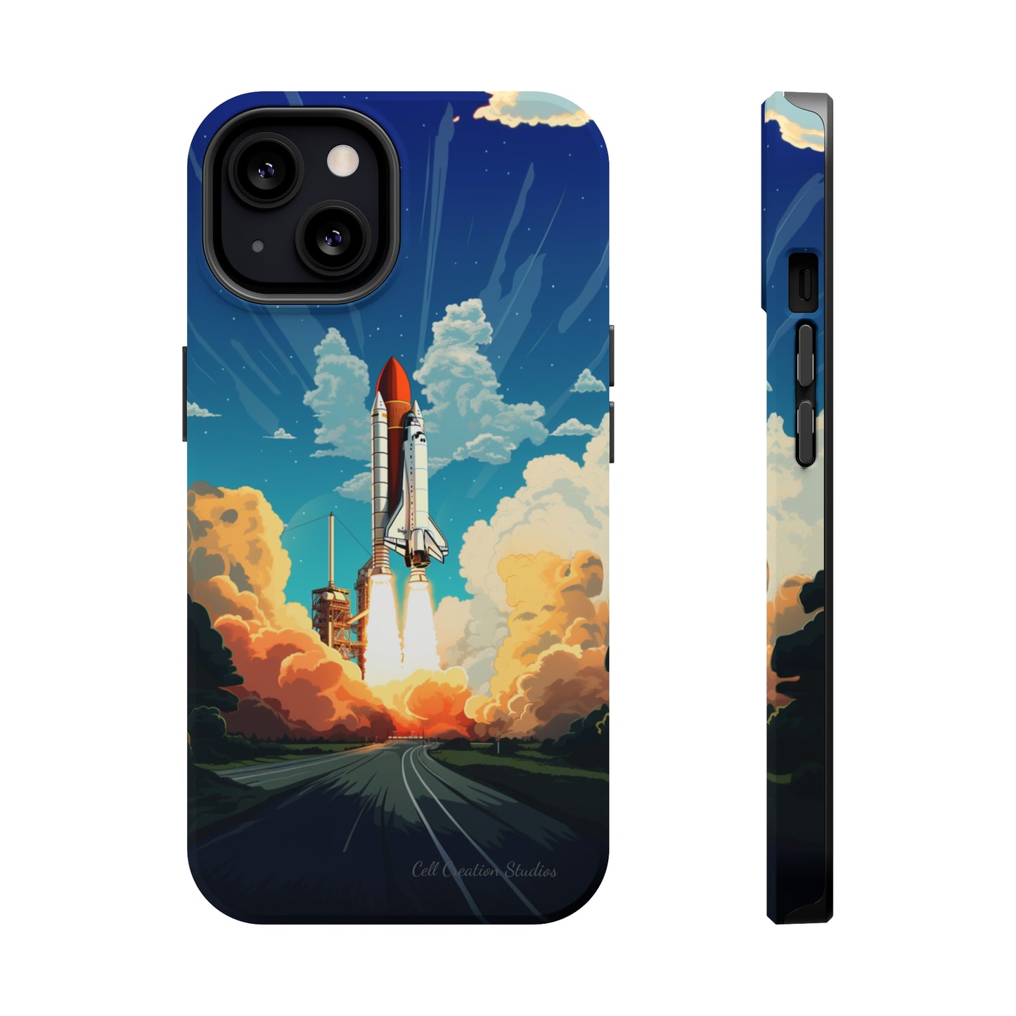 Introducing the "NASA Space Shuttle Launch" Cell Phone Case - Elevate Your Style to New Heights -MagSafe Tough Cases