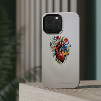 "Floral Heart Harmony" -MagSafe Tough iPhone Cases