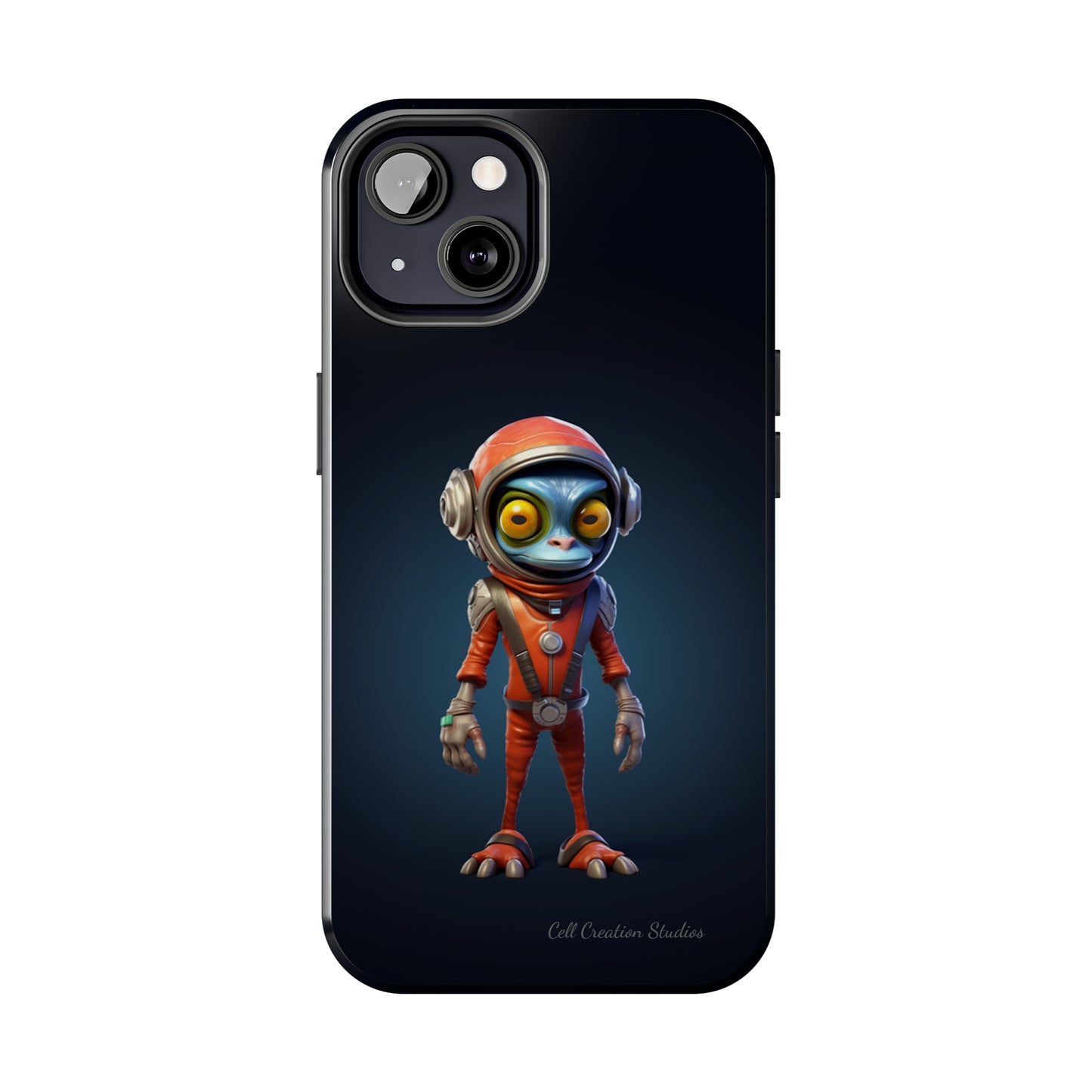 The "AstroGuard" Animated Blue Alien Astronaut Phone Case -Tough Phone Cases