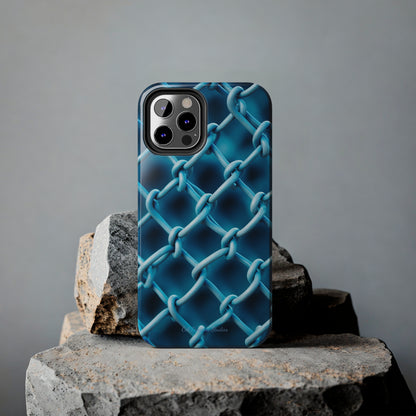 Introducing the "Elegant Chainlink" Cell Phone Case – Embrace Contemporary Style with Blue Chain Link Design -Tough Phone Cases