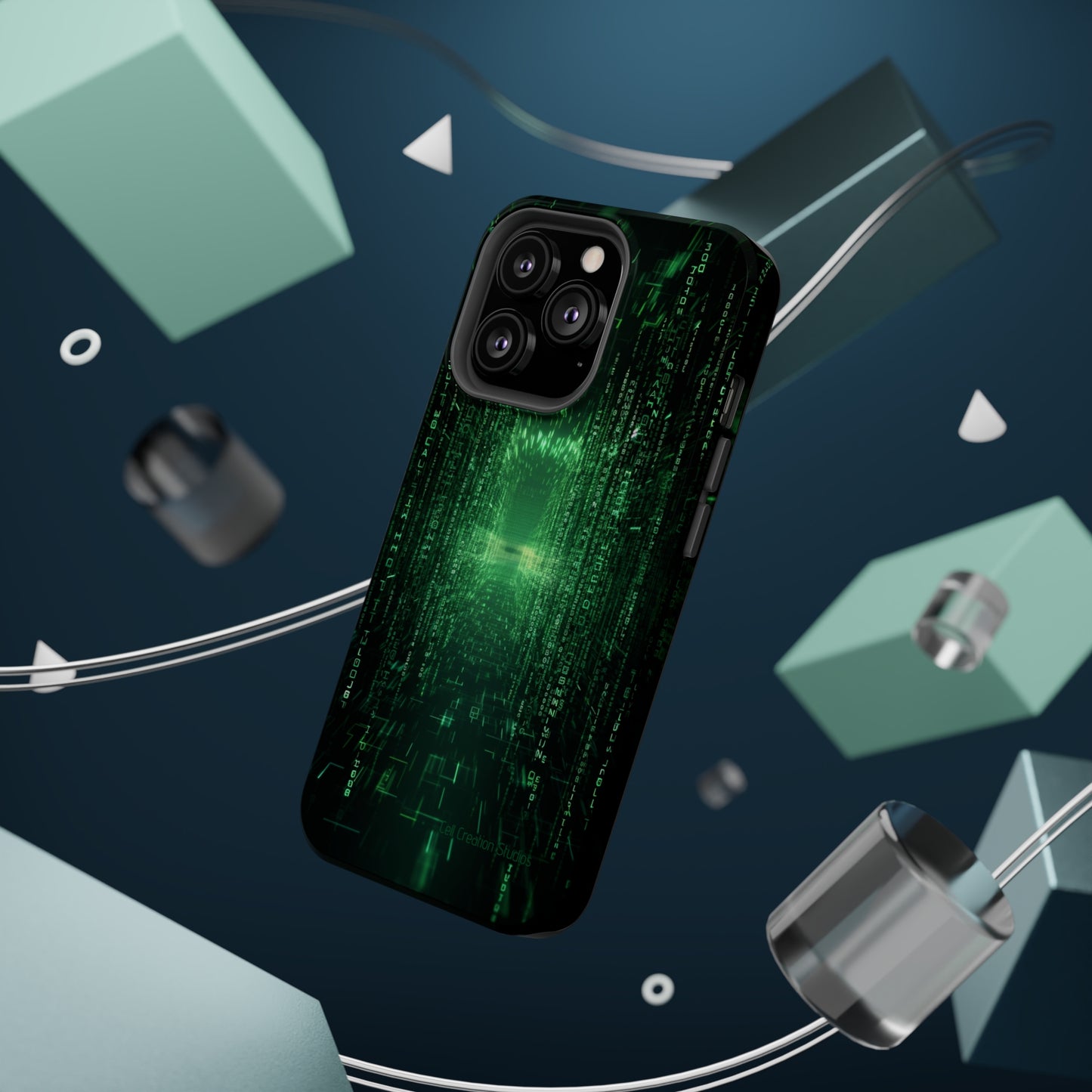 Introducing our "Digital Code Stream" Cell Phone Case – where style meets technology for your device's protection -MagSafe Tough Cases