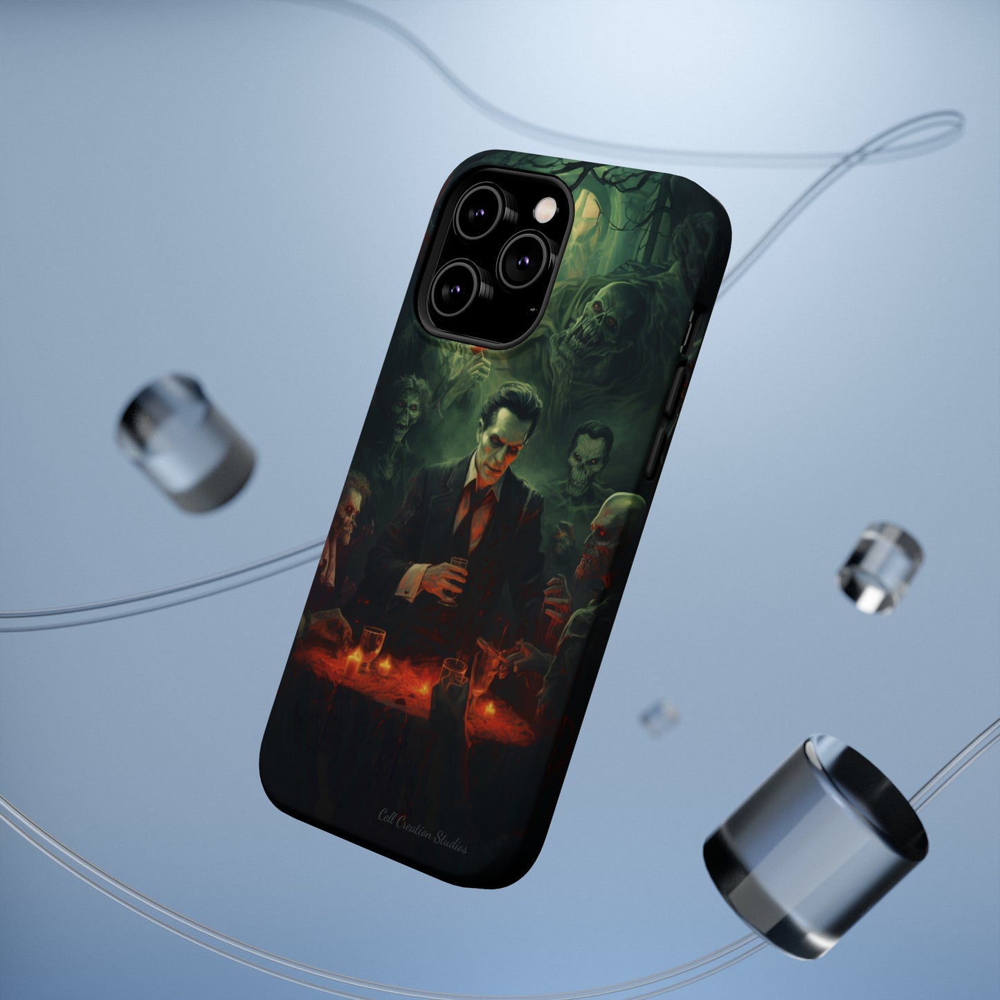 Introducing the "Dracula's Halloween Soiree" Cell Phone Case – Join the Spooky Gathering -MagSafe Tough Cases