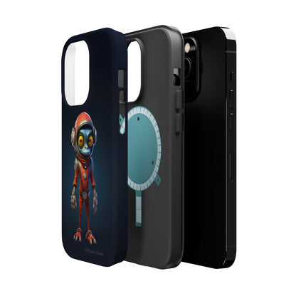 The "AstroGuard" Animated Blue Alien Astronaut Phone Case -MagSafe Tough Cases