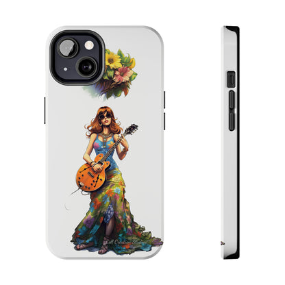 Introducing the "Hippie Chick Groove" Cell Phone Case – Retro Vibes and Musical Delight -Tough Phone Cases