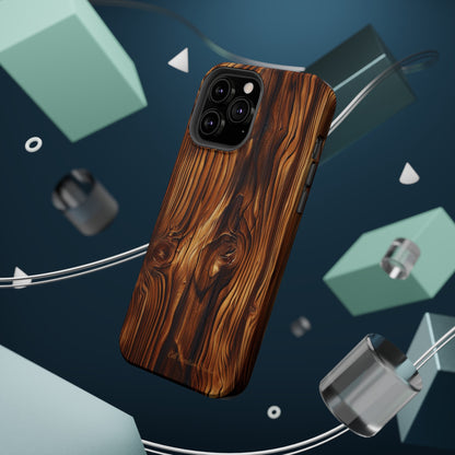 "Wood Grain Elegance" -MagSafe Tough iPhone Cases