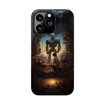 Introducing the "Mechanical Bond" Cell Phone Case – Witness a Captivating Moment of Giant Robot and Boy -Slim Phone Cases