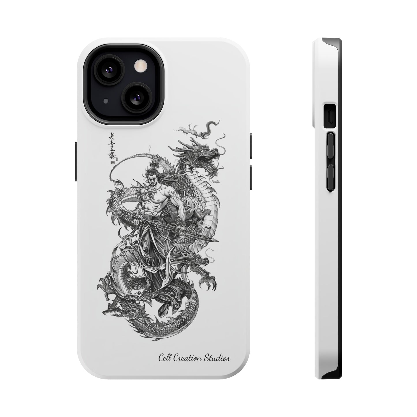 "Samurai and Dragon Sketch" -MagSafe Tough iPhone Cases