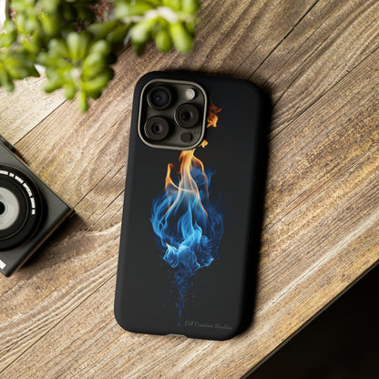 "Elegant Blue and Orange Flame" Phone Case: Ignite Your Style -Tough Cases