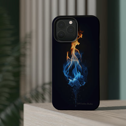 "Elegant Blue and Orange Flame" Phone Case: Ignite Your Style -MagSafe Tough Cases