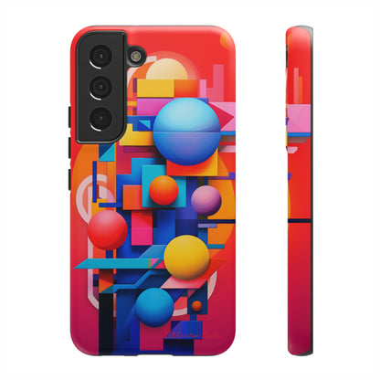 The "Geometric Red Background" Cell Phone Case- Upgrade Your Phone's Aesthetics -Tough Cases