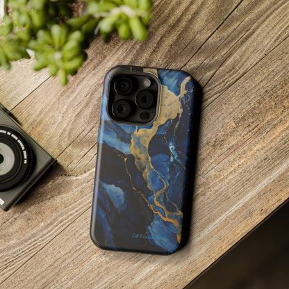 "Azure Elegance Marble" -MagSafe Tough iPhone Cases