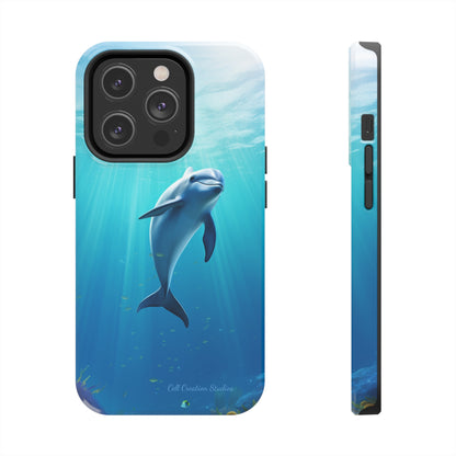 Introducing the "Dolphin Serenity" Cell Phone Case – Dive into Tranquility with a Graceful Dolphin -Tough Phone Cases