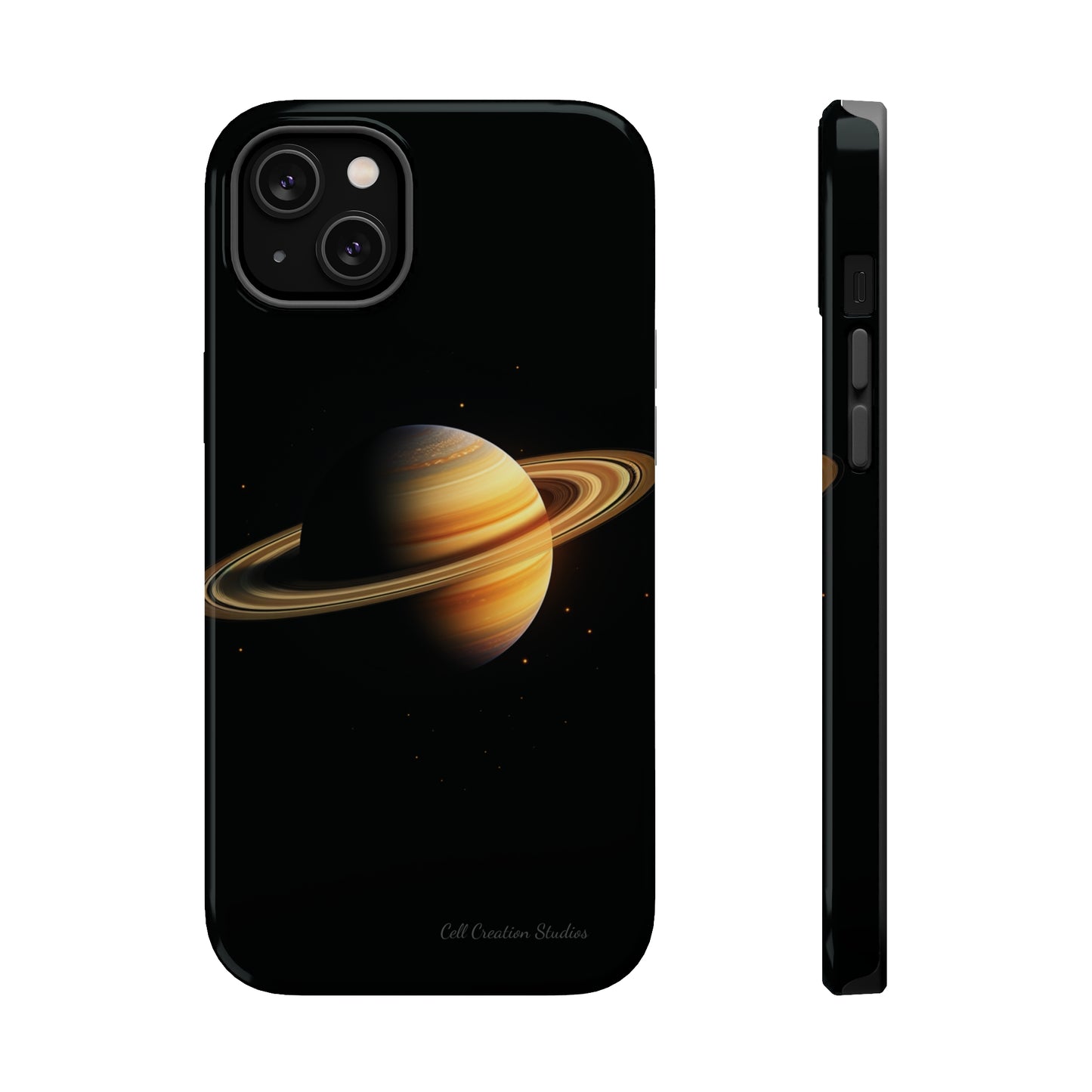 Introducing the "Saturn's Elegance" Cell Phone Case – A Cosmic Masterpiece -MagSafe Tough Cases