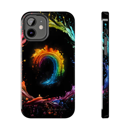 "Vibrant Swirls Painted on Black" Cell Phone Case -Tough Phone Cases